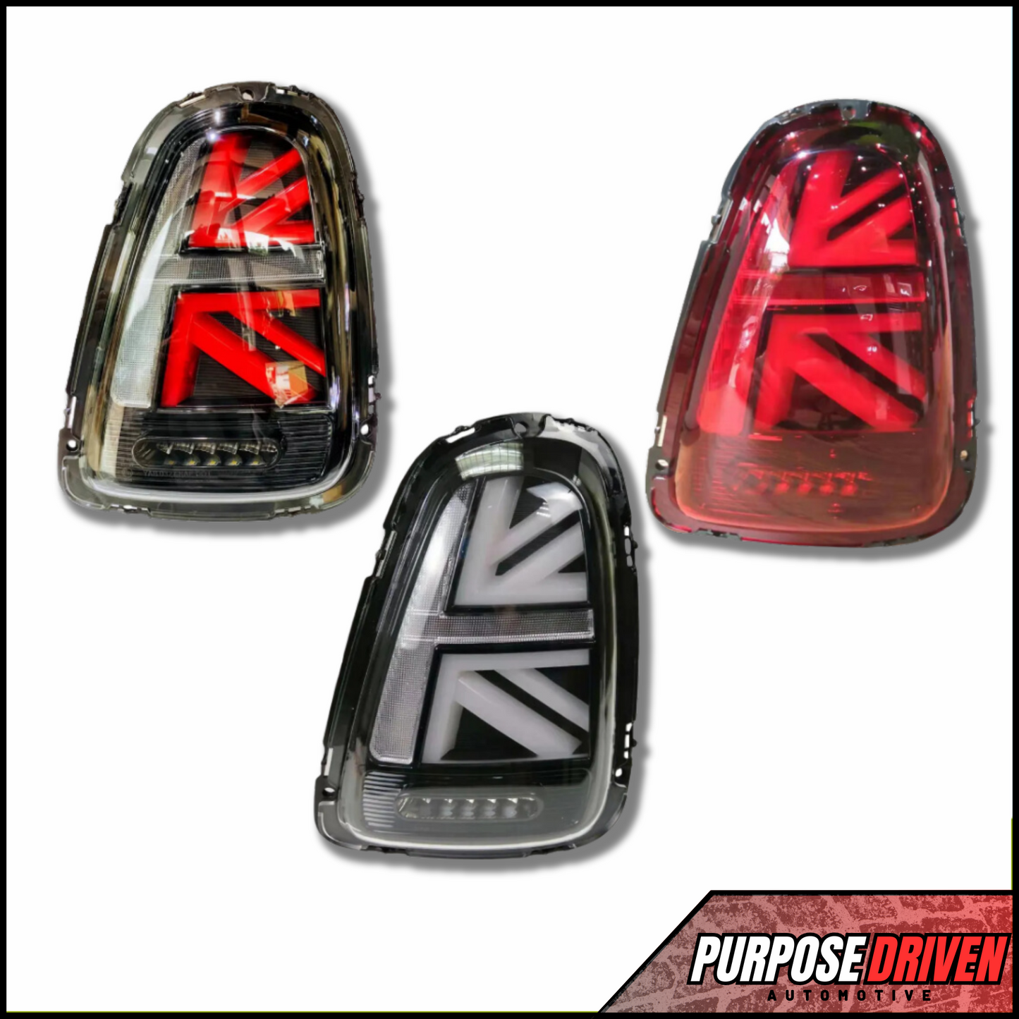 Gen 2 - Union Jack Tail Lights (Red & Black) - Purpose Driven Automotive