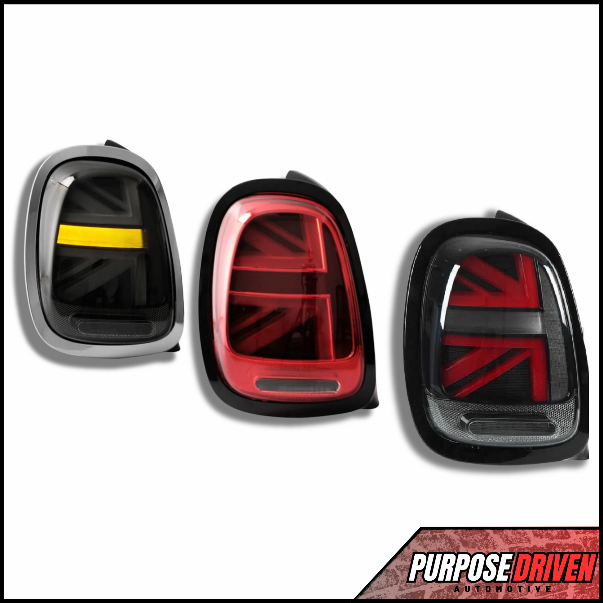 Gen 3 - Union Jack Tail Lights (Red & Black) - Purpose Driven Automotive