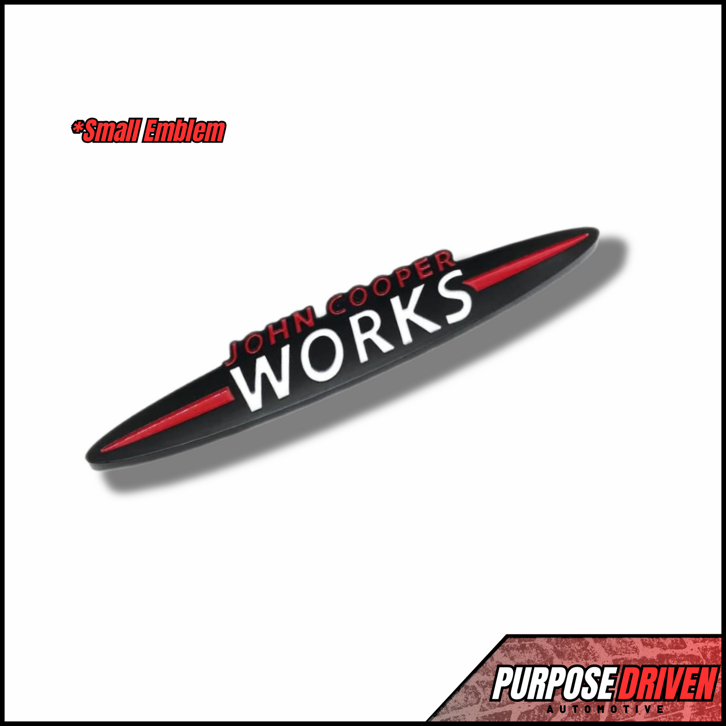 JCW Badge - Small (Black, Red & White) - Purpose Driven Automotive