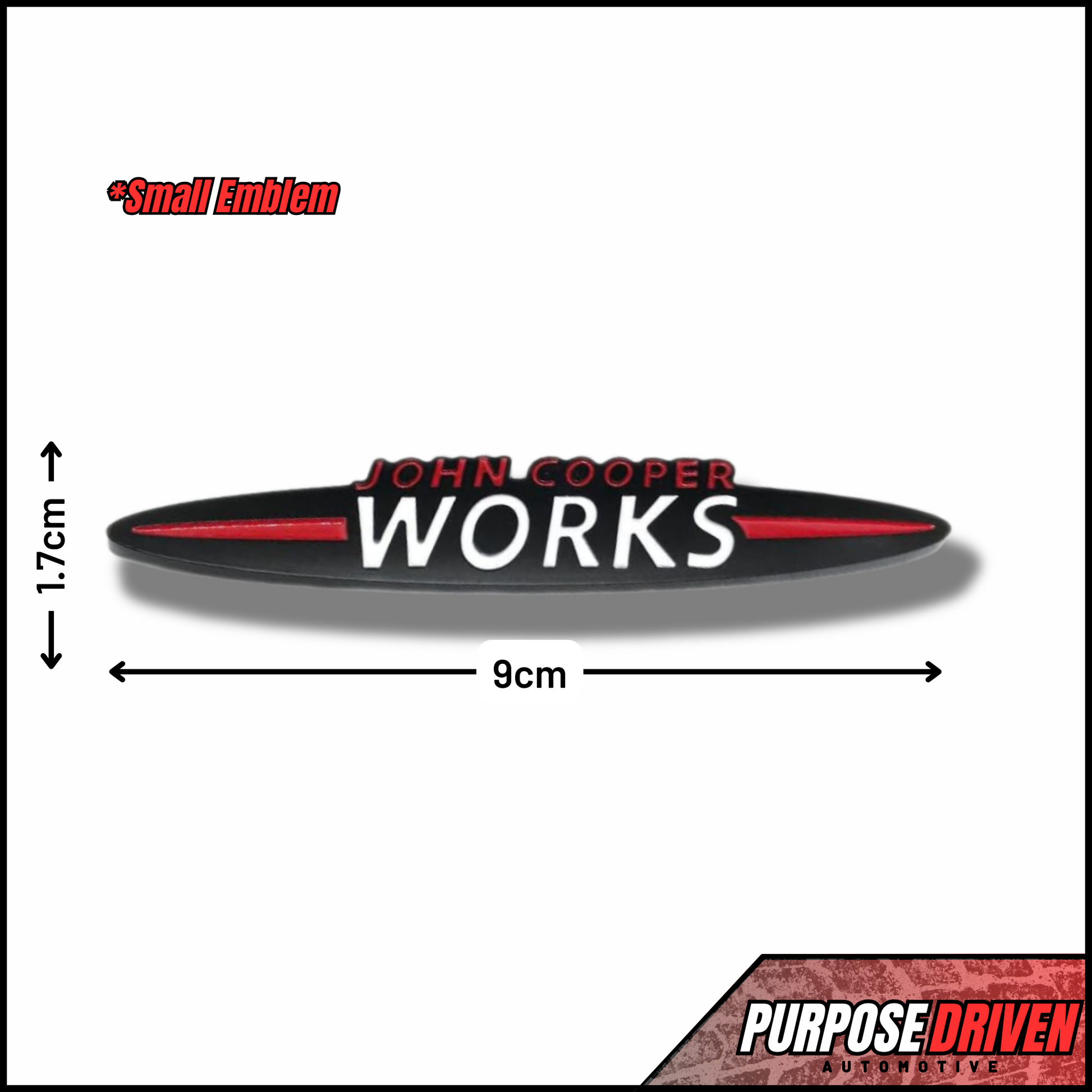 JCW Badge - Small (Black, Red & White) - Purpose Driven Automotive