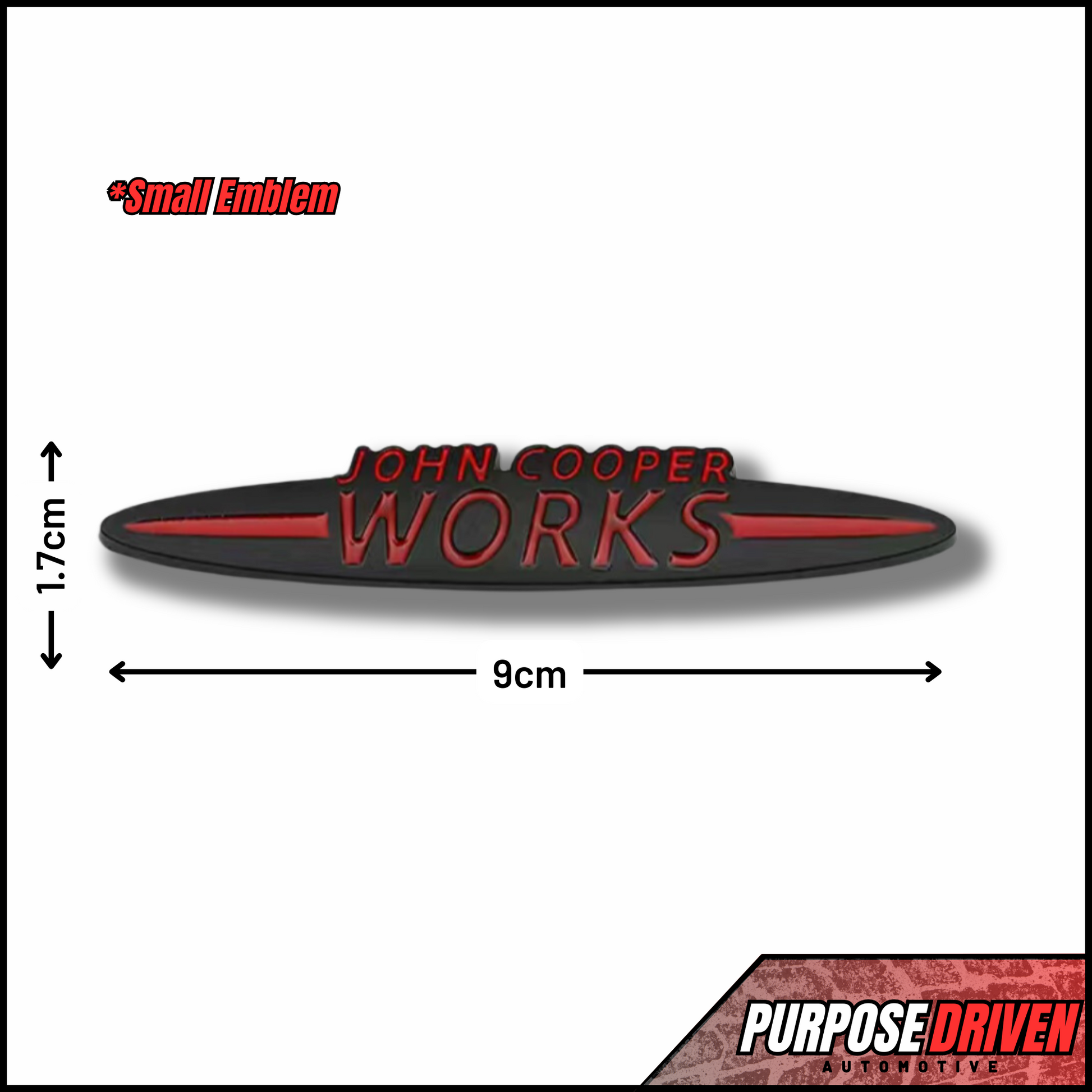 JCW Badge - Small (Black & Red) - Purpose Driven Automotive