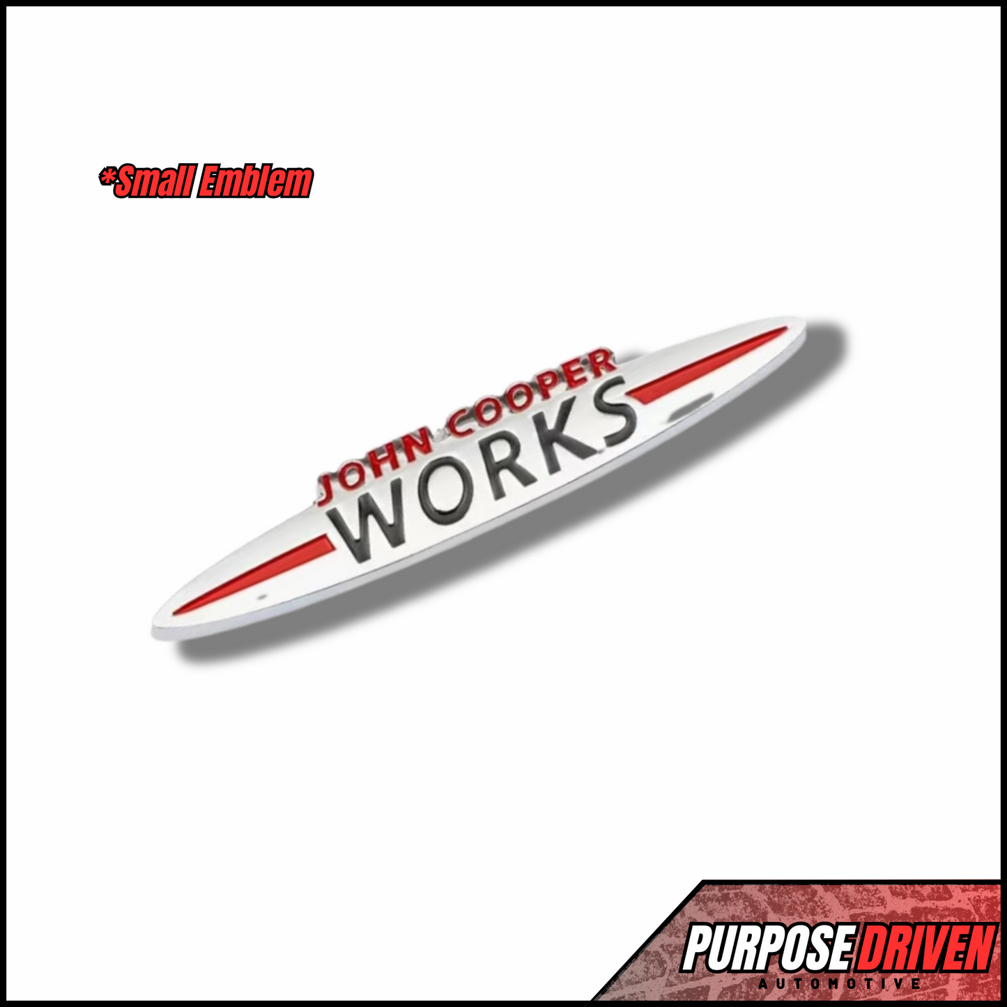 JCW Badge - Small (Chrome & Red) - Purpose Driven Automotive