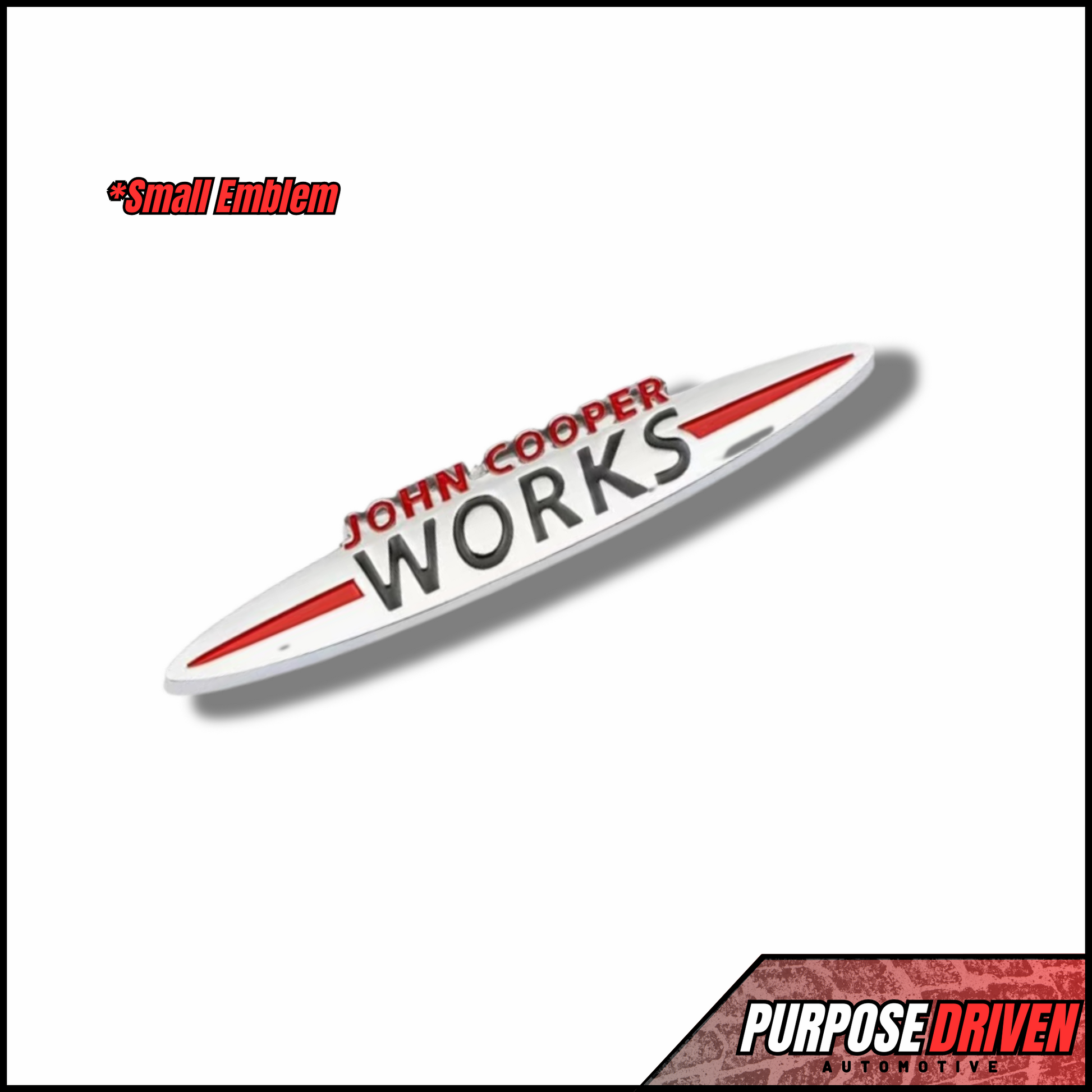 JCW Badge - Small (Chrome & Red) - Purpose Driven Automotive